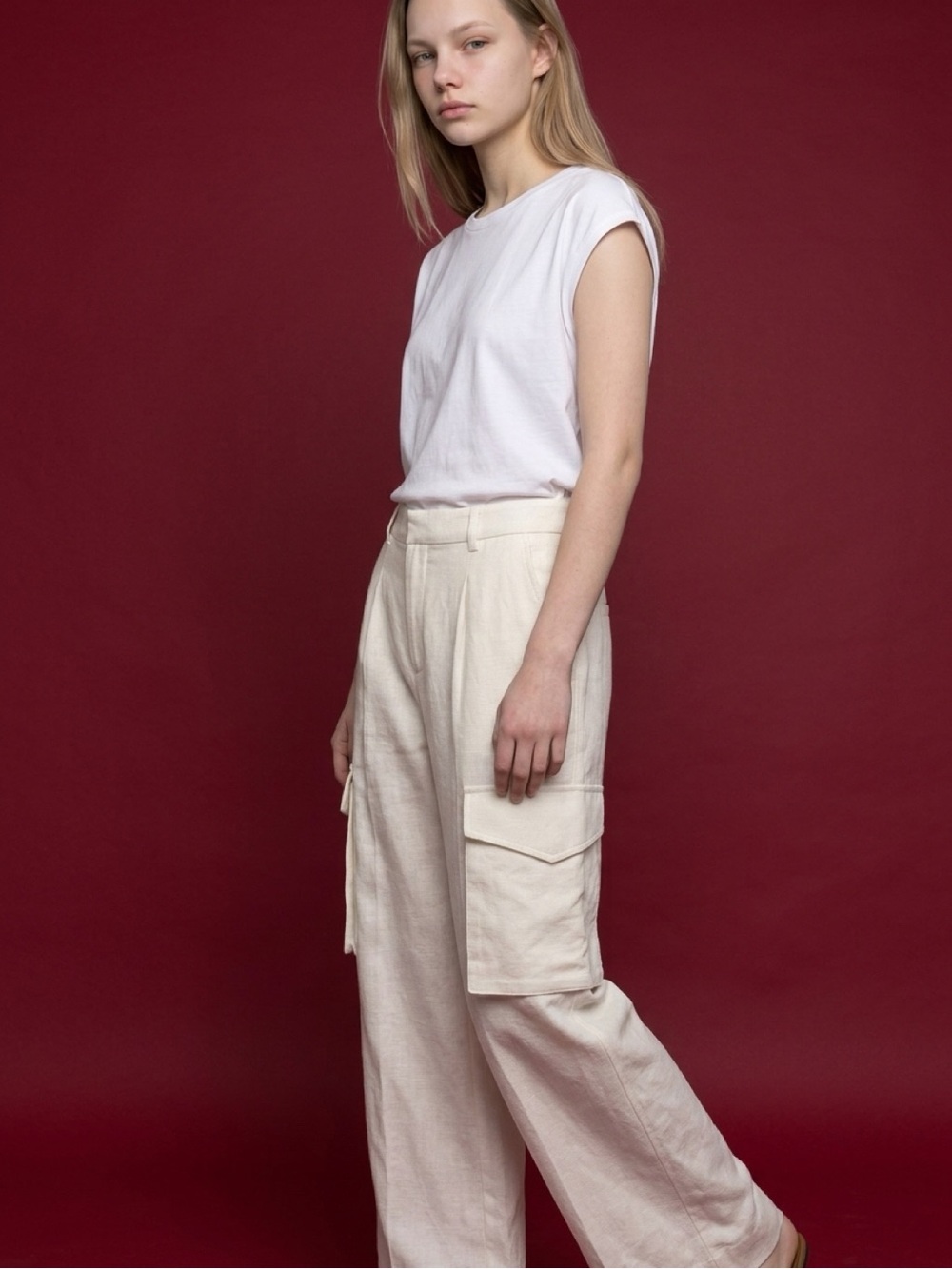 Banana Republic linen blend cargo pants